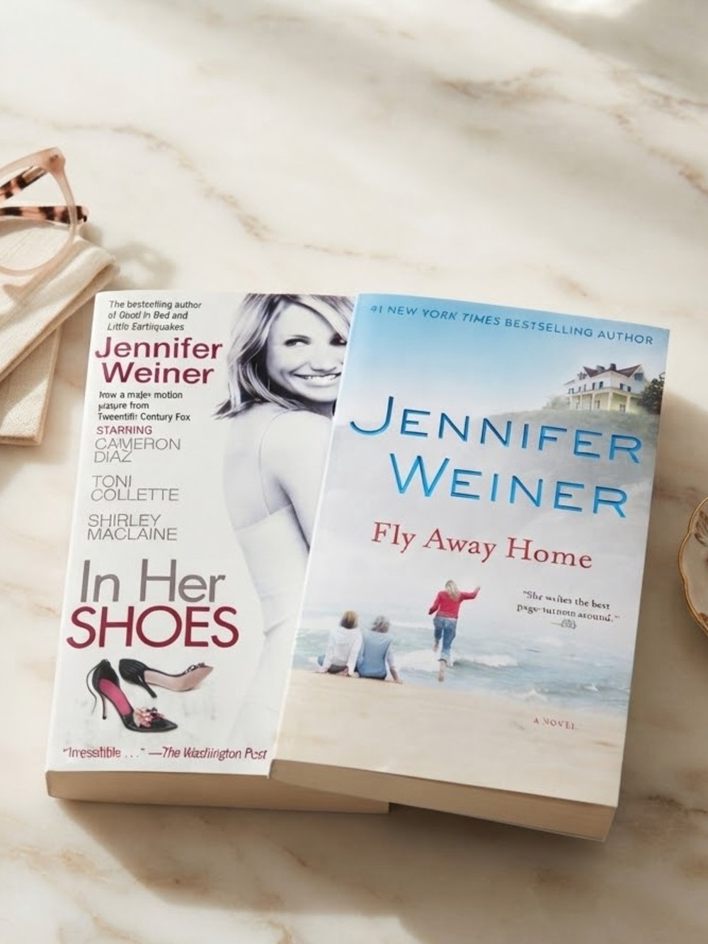 Jennifer Weiner Book Bundle - In Her Shoes & Fly Away Home (Fiction / Chick Lit)